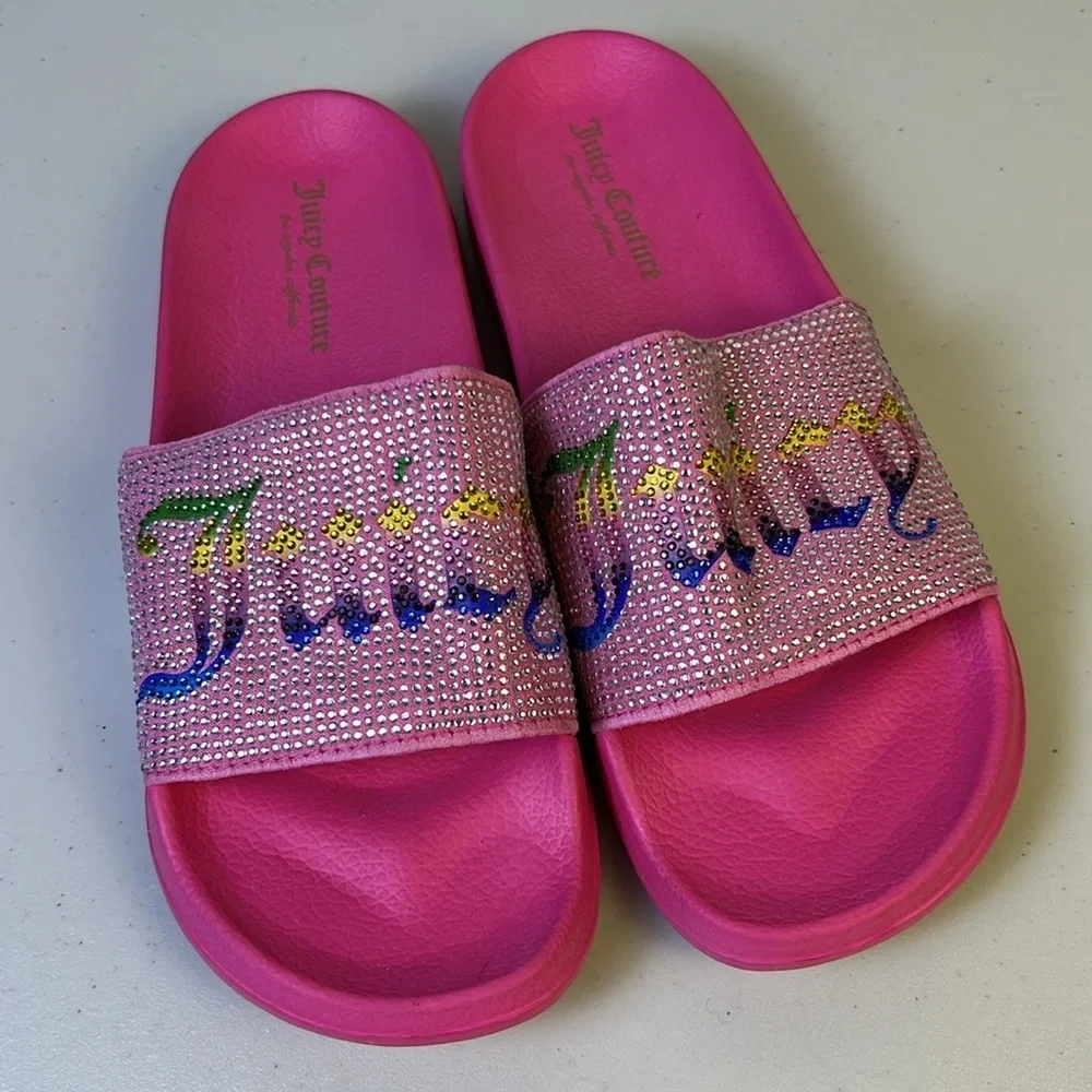 Juicy‎ Couture WOMEN'S WANDER RHINESTONE SANDALS WOMEN'S IN PINK RAINBOW Size 9 - Picture 12 of 15